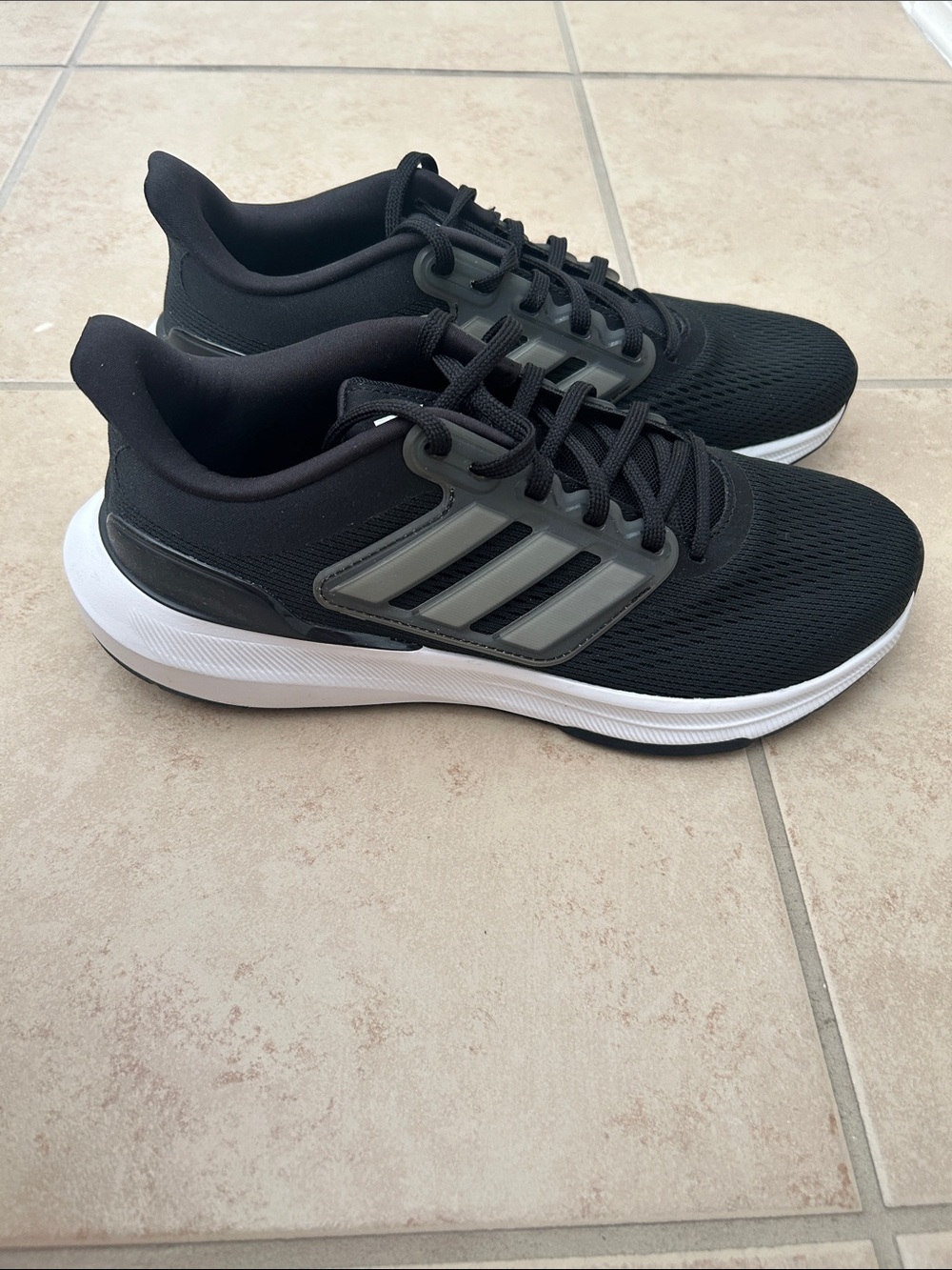 Adidas Ultrabounce Black Athletic Running Shoes with White Midsole